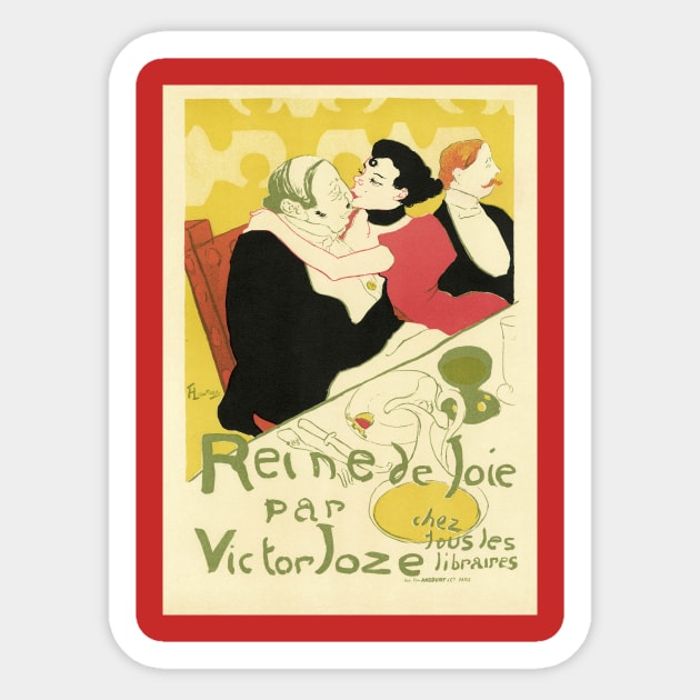 Reine de Joie by Toulouse Lautrec Sticker by MasterpieceCafe